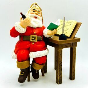 VINTAGE 1997 Coca-Cola Trim-a-Tree Christmas Ornamament 1951 Santa at Desk